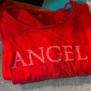 Victoria's Secret Red 'Angel' Sleep Long Sleeve Tee